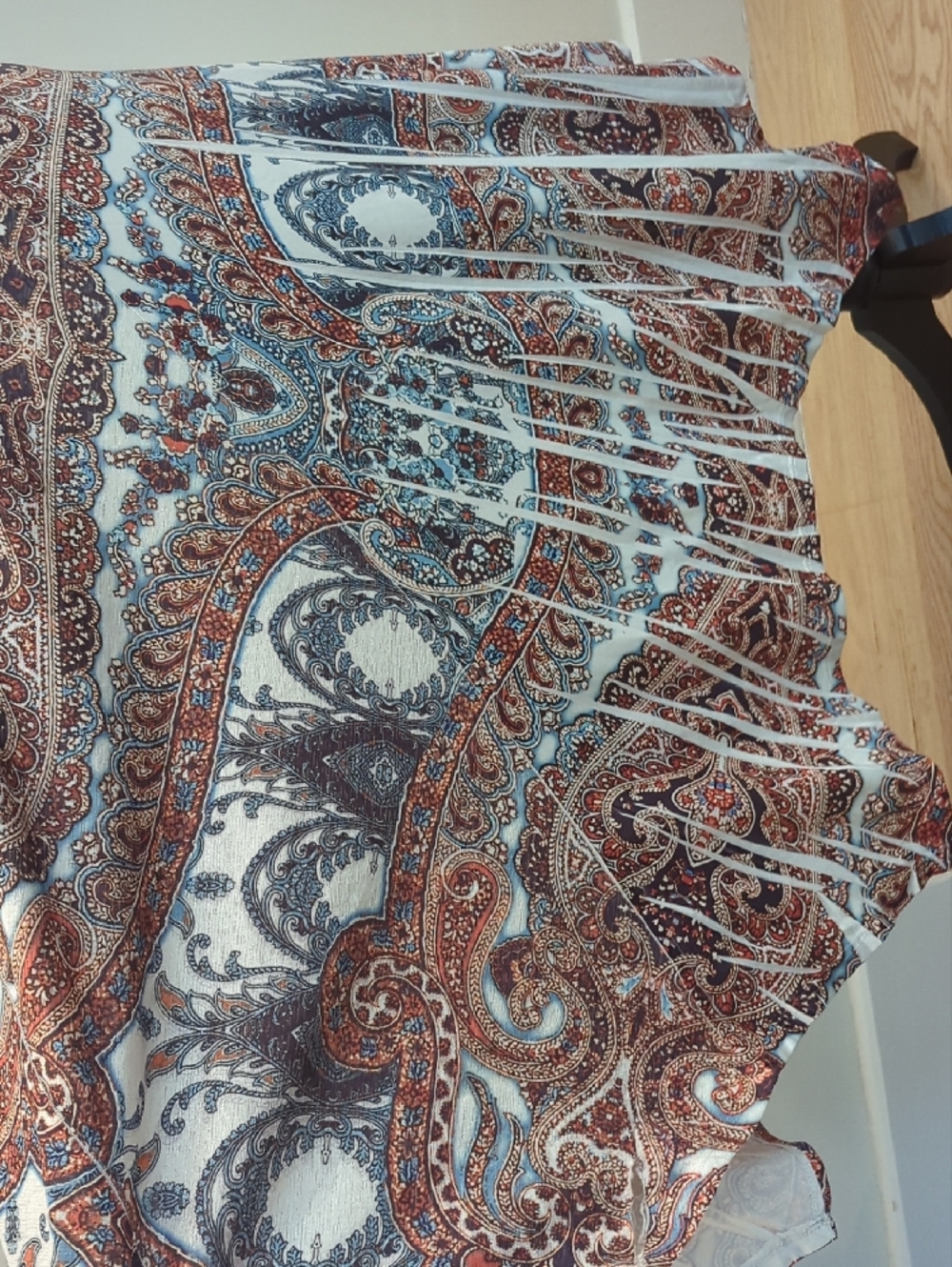 World Unity Paisley Asymmetrical Midi Handkerchief Hem Dress - Picture 9 of 11